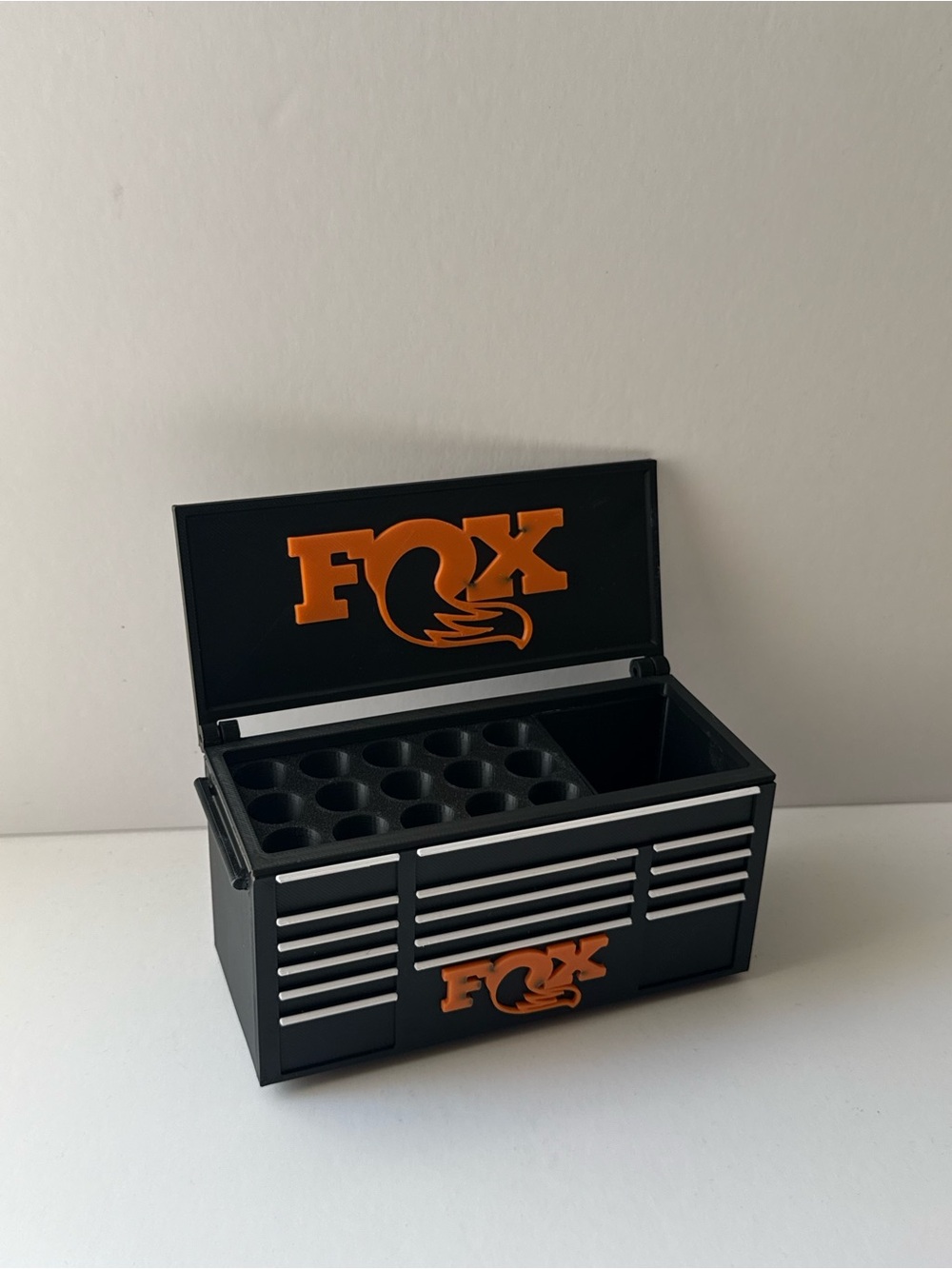 Fox Black and Orange penholder desk Organizer Box with Compartments